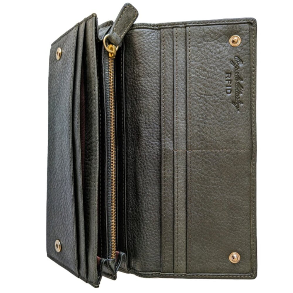 Osgoode Marley Leather Women's Long Wallet with Brass Snap New - Picture 9 of 13